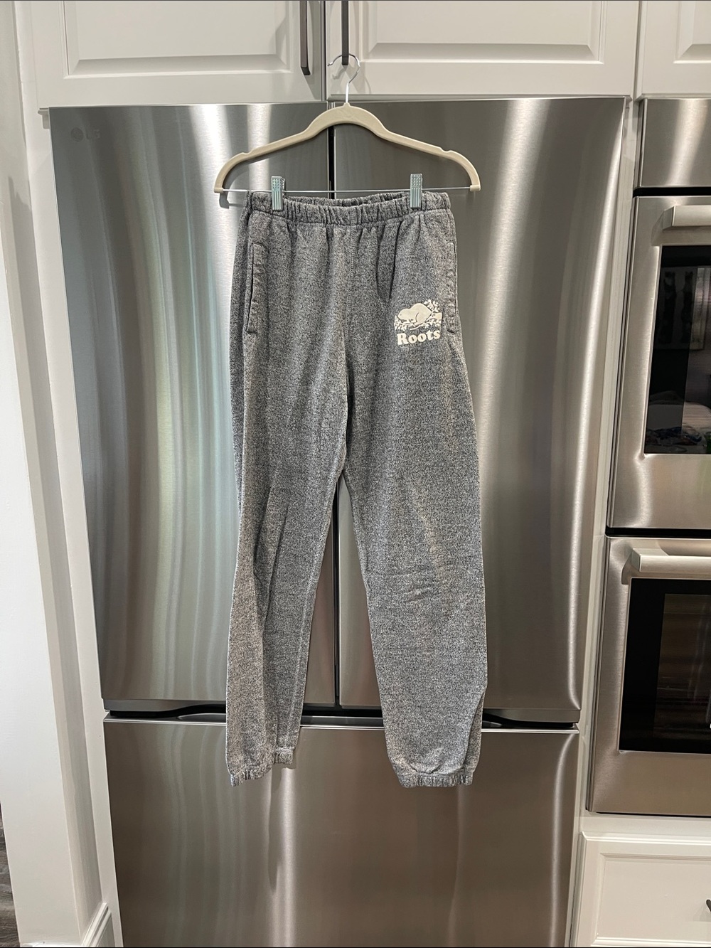 Roots Heather Gray Women's Track Joggers with Logo